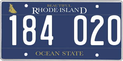 RI license plate 184020