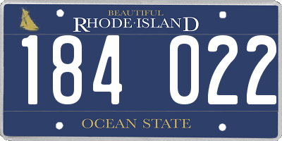 RI license plate 184022