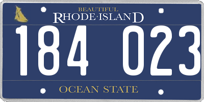 RI license plate 184023
