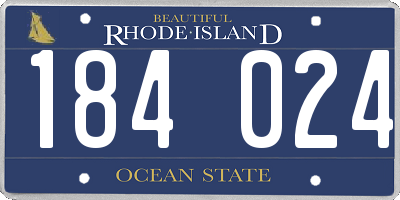 RI license plate 184024