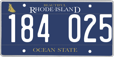 RI license plate 184025