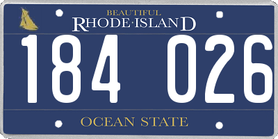 RI license plate 184026