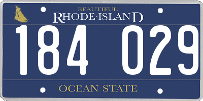 RI license plate 184029
