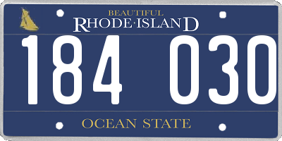 RI license plate 184030