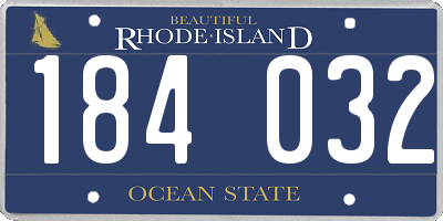 RI license plate 184032