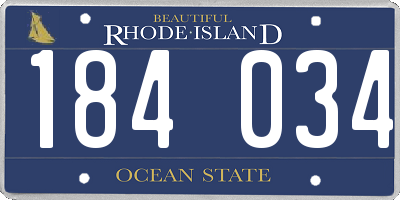 RI license plate 184034