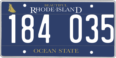 RI license plate 184035