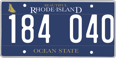 RI license plate 184040