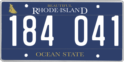 RI license plate 184041