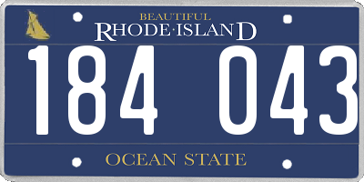 RI license plate 184043