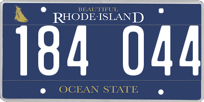 RI license plate 184044