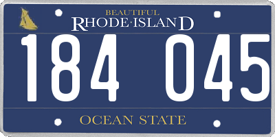 RI license plate 184045