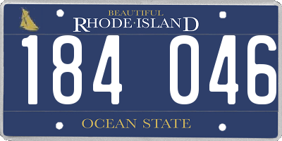 RI license plate 184046