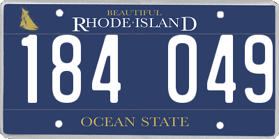 RI license plate 184049