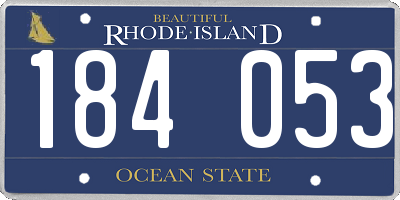 RI license plate 184053
