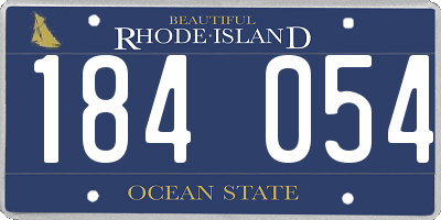 RI license plate 184054