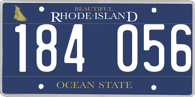 RI license plate 184056
