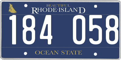 RI license plate 184058