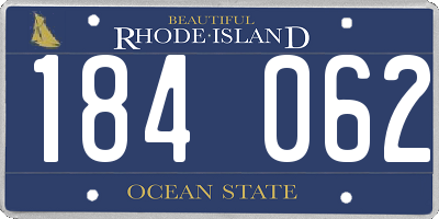 RI license plate 184062