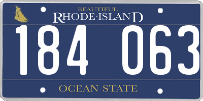 RI license plate 184063