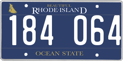 RI license plate 184064
