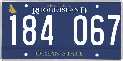 RI license plate 184067