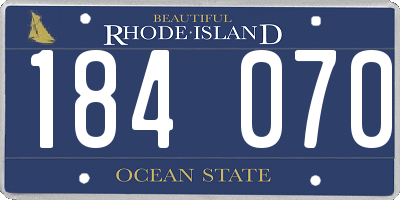 RI license plate 184070