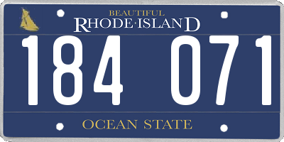 RI license plate 184071