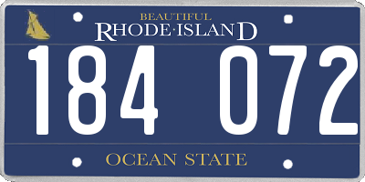 RI license plate 184072
