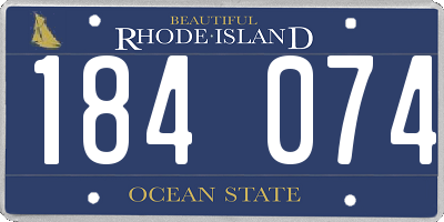 RI license plate 184074