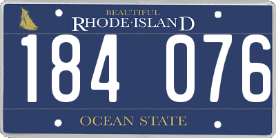 RI license plate 184076