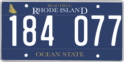 RI license plate 184077