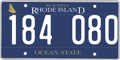 RI license plate 184080