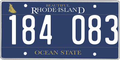 RI license plate 184083