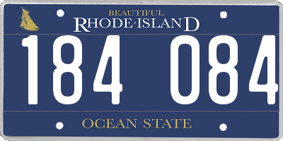 RI license plate 184084