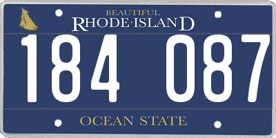 RI license plate 184087