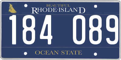 RI license plate 184089