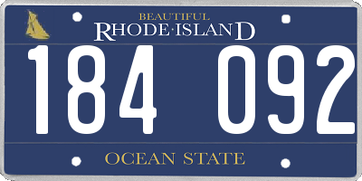 RI license plate 184092
