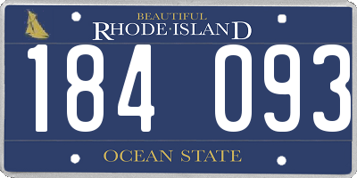 RI license plate 184093