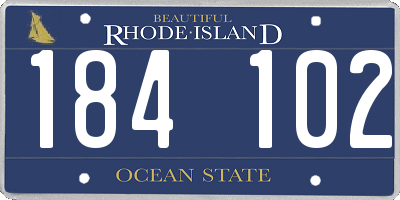 RI license plate 184102