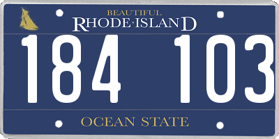 RI license plate 184103