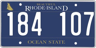 RI license plate 184107