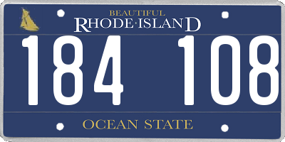 RI license plate 184108