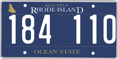 RI license plate 184110