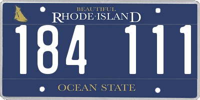 RI license plate 184111