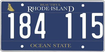 RI license plate 184115