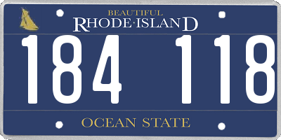 RI license plate 184118