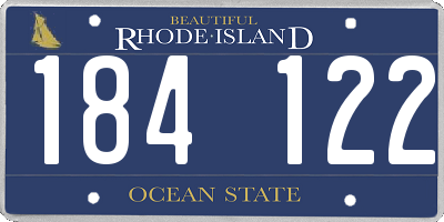 RI license plate 184122