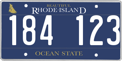 RI license plate 184123