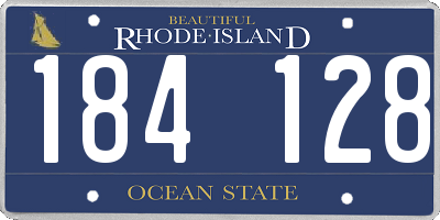 RI license plate 184128